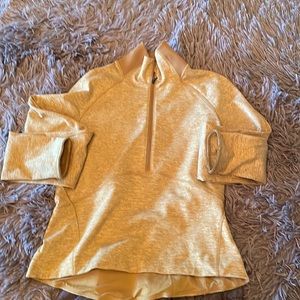 Lululemon Rily half zip run crop yellow gold top